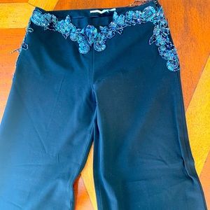Hand beaded wide, leg pants